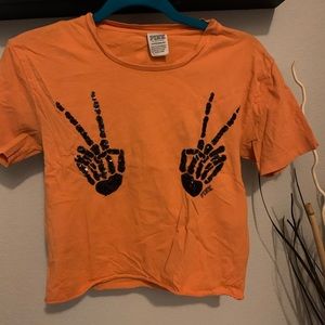 PINK Holloween Theme Crop Top